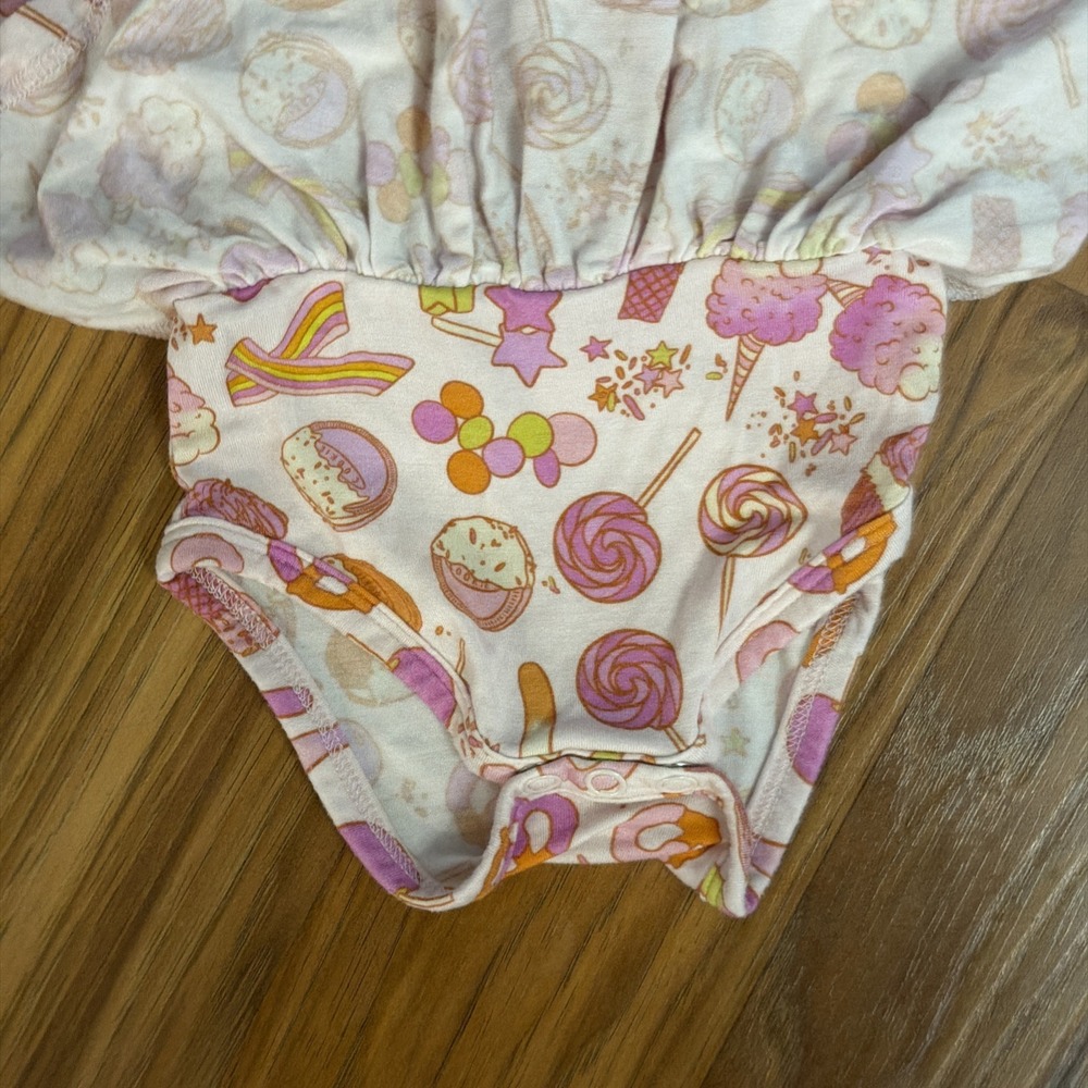 Dream Big Little Baby Girls 0-3 Months Bodysuit Dress Sweet Treats Bamboo Pink - Picture 5 of 5
